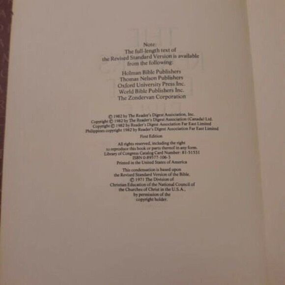 Vintage 1982 The Reader's Digest Bible Old & New Testament Hardcover - Picture 6 of 10